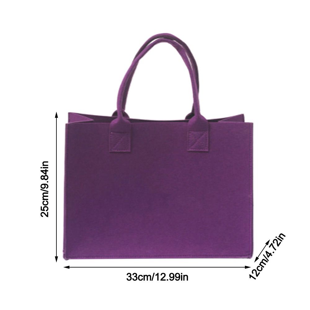 Large Capacity Felt Shoulder Bag Messenger Bag Fashion Solid Color Handbag Simple Tote Bag Shopping Bag for Woman Girls
