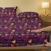 1Pc Ring Heart Cover Pattern Brushed Fitted Sheet, Bedroom Printed Bedspread, Bedding (Not Include Pillowcase)