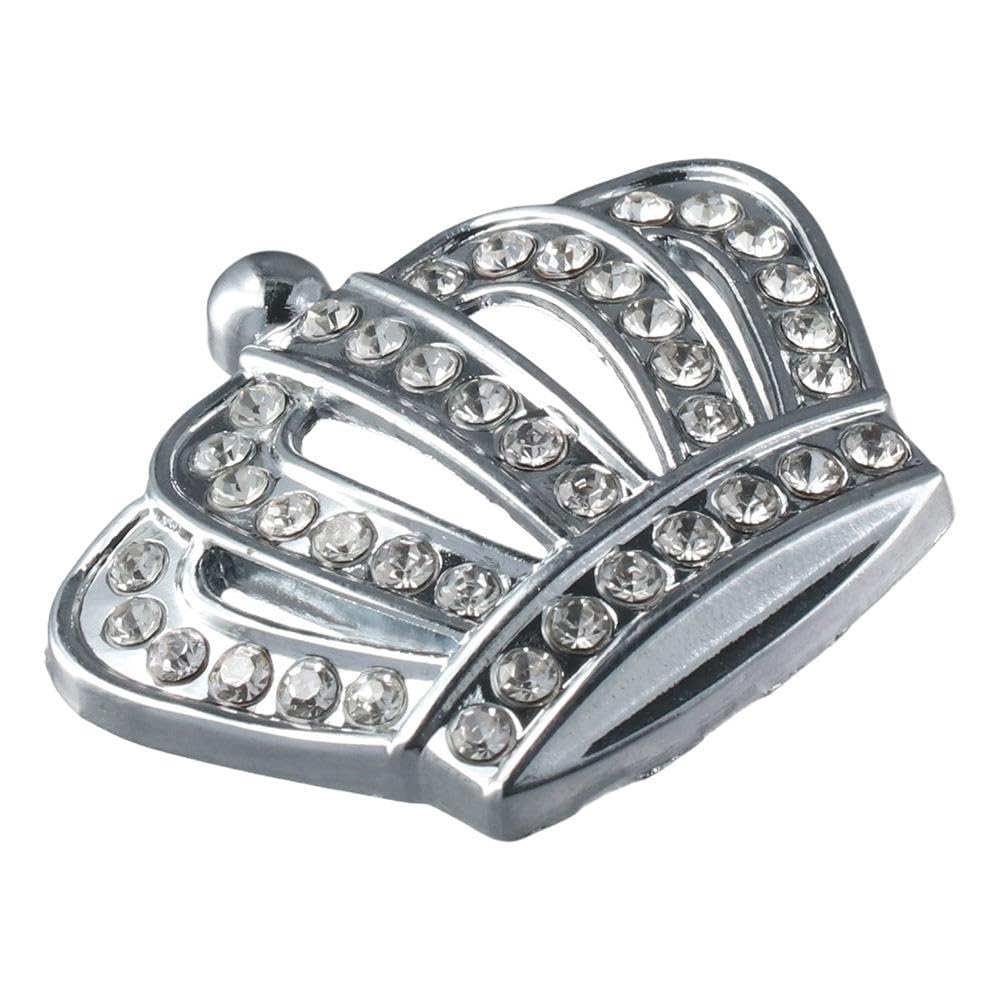 2pcs Crystal Crown Car Sticker,Sliver Metal Crown Emblem Badge Sticker Car Accessories Car Side