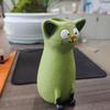 Lifelike Cat Figurine Quirky Vase, Cute Resin Flower Holder for Desk Shelf, Mini Planter Dried Flowers, Creative Home Decor Ornament,