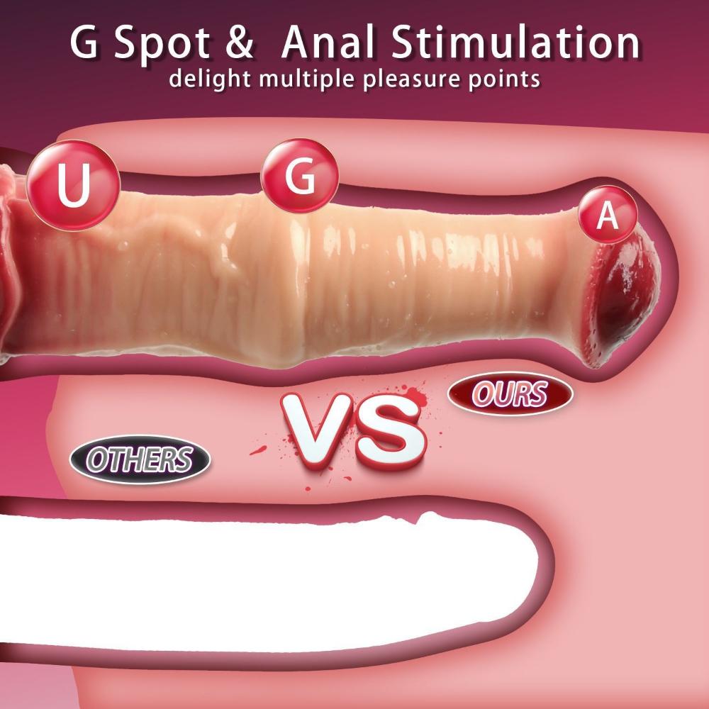 PVC Masturbator for Women, Flexible Dildo with Suction Cup for Hands-Free Play, G-Spot and Anal Stimulation Sex Toy for Adults