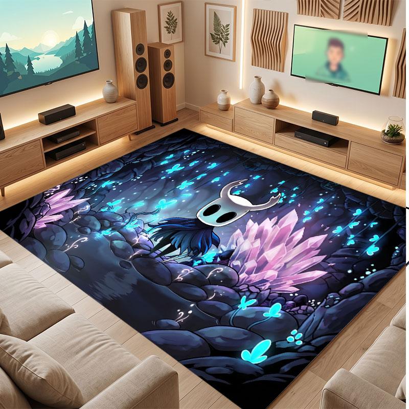Hollow Knight Teppich Weich Dick Rutschfest Boden Teppich für Schlafzimmer Wohnzimmer Heimdekoration