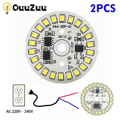 2 Pcs LED Chip for Lamp Bulb 3W 5W 7W 9W 12W SMD 2835 Round Light Beads AC 220V-240V Bulb Chip Lighting Spotlight 90 Lumen/W