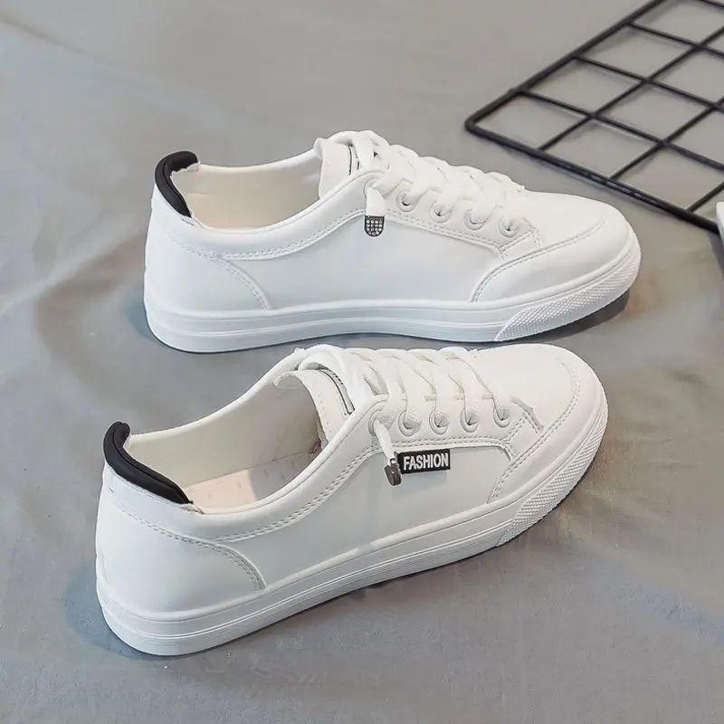 Kleiner weißer Schuh Frau, vielseitig Frühling neu Brettsport und Freizeit Papa Tide