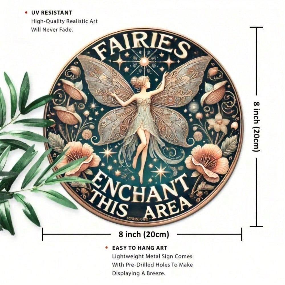 Panneau Métal Aluminium Rustique Vintage 8x8 Pouces Art Mural Fée Décoration Intérieure Ferme Jardin Pub Man Cave