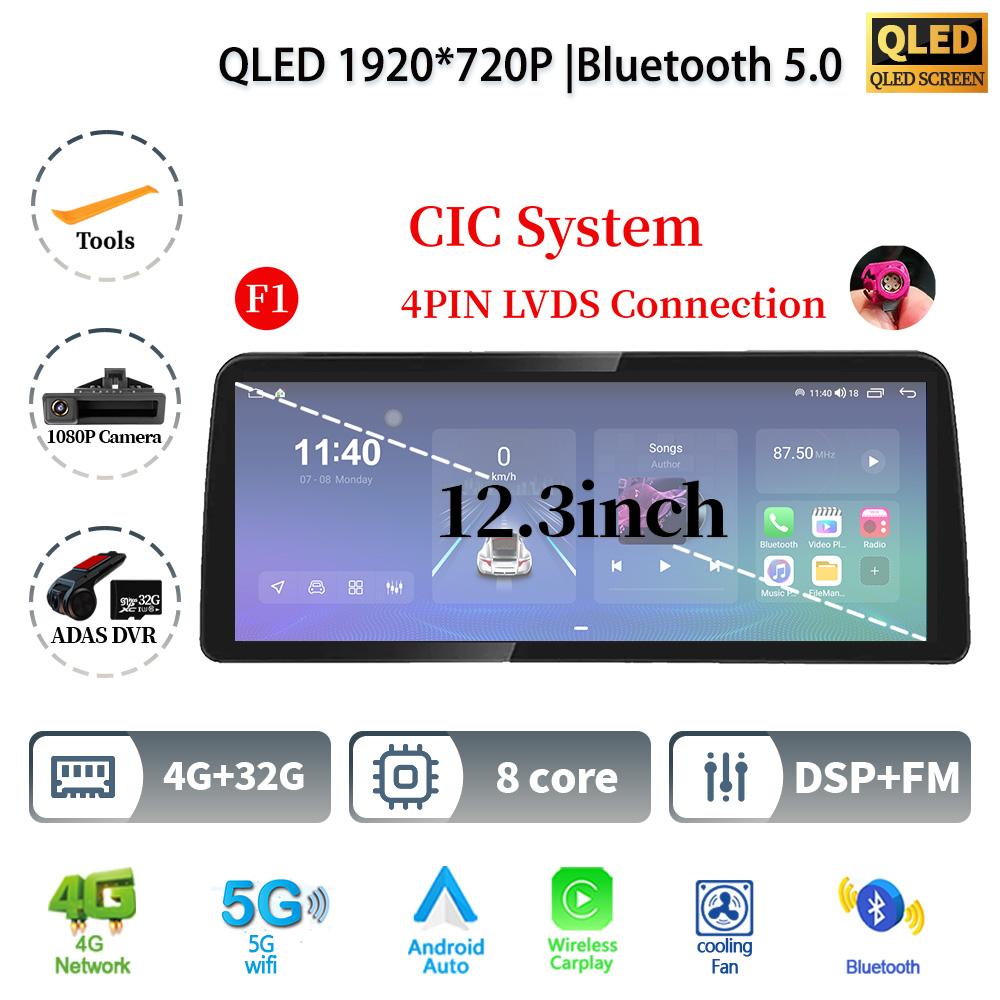 12.3" For BMW 3-5 Series E60 E61 E62 M6 E90 E91 E92 Android 14 Car Radio Multimedia GPS Navigation Stereo CarPlay Touch Screen