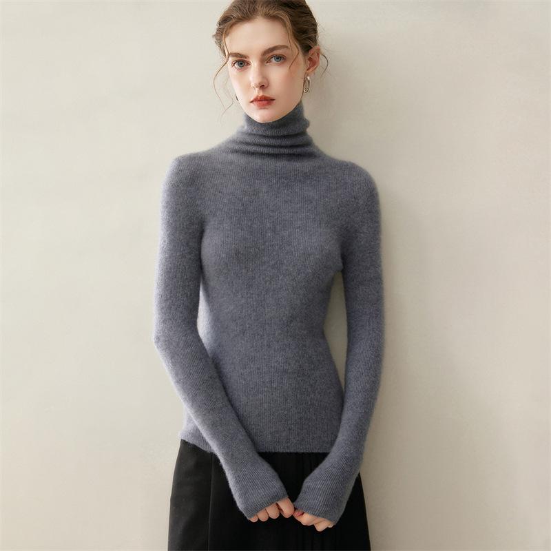 Lekasha Women's Slim Fit 100% Pure Cashmere Stand Collar Pullover