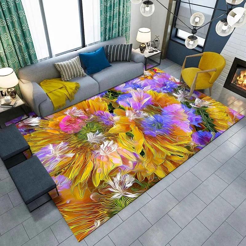 Fantasy Flower Pattern Floor Mats Door Front Decoration Home Living Room Floor Mats