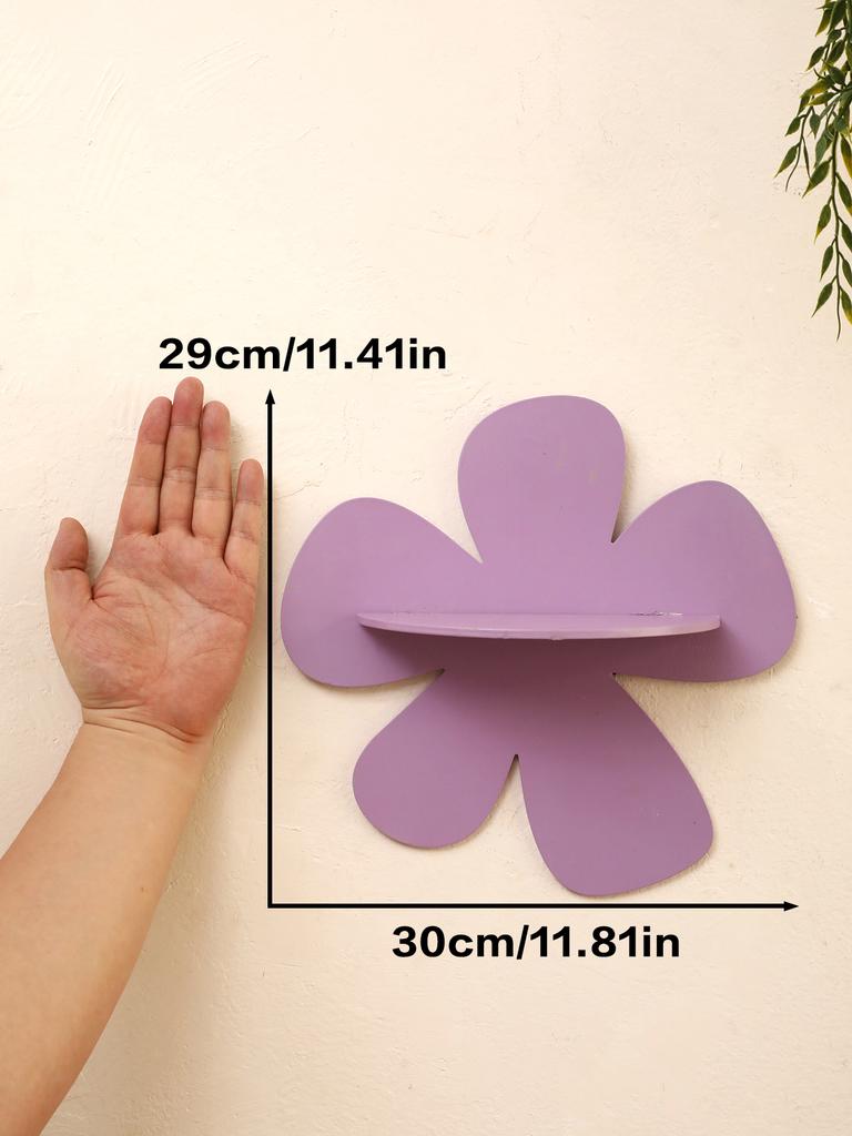 1 pz Carina Mensola da Parete a Fiore in Legno Caramella Colorate Mensole Galleggianti Cornice Pittura Floreale Mensola da Appendere a Parete Decorazione Camera da Letto Bambina