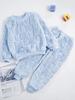 Kids Boys Girls Flannel Pajamas Set Casual Homewear Sleepwear Long Sleeve Tops with Pants Outfits