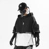 Techwear Stiliaus Hip Hop Trumpas Striukės Megztinis Vyriškas Punk Motociklininko Gobtuvas Daug Kišenių Jaqueta