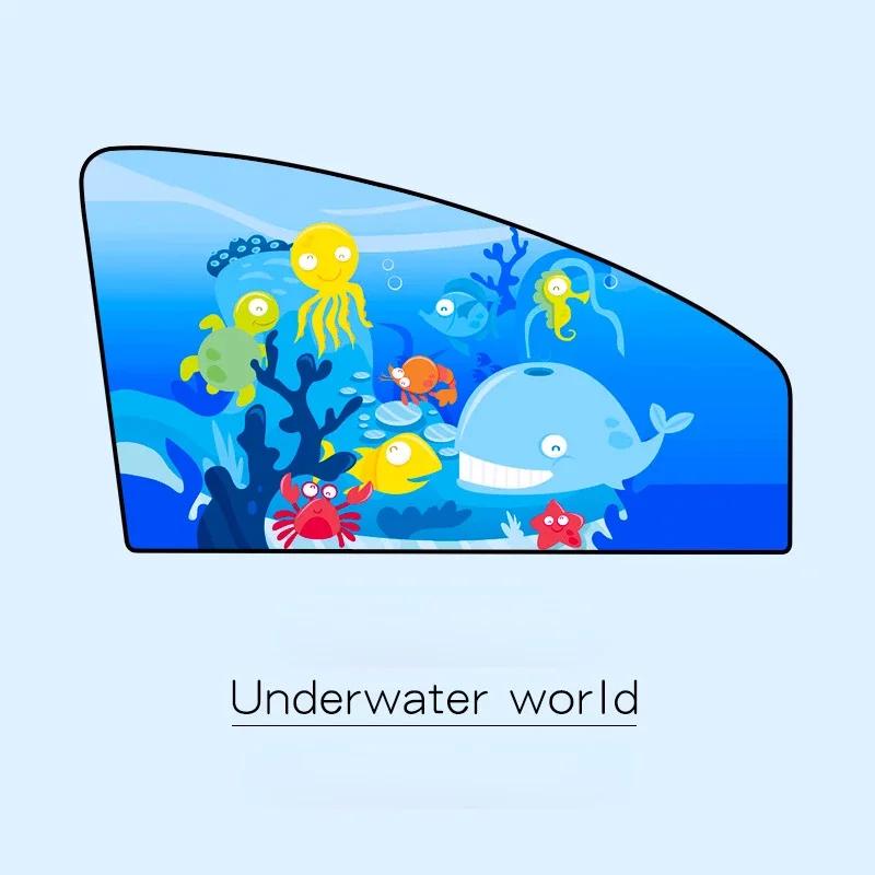 Magnetic Curtain In The Car Window Sunshade Cover Cartoon Universal Side Window Sunshade UV Protection for Kid Baby Children