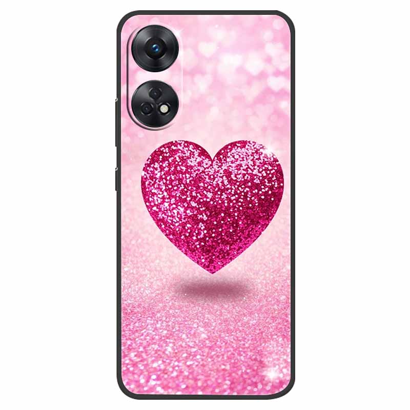 Case For Oppo Reno 8T Cover Black Silicone Soft Phone Back Cases for Oppo Reno8 T 4G Fundas Reno8T CPH2481 6.43" Lovely Fundas