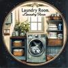 Vintage Laundry Round Metal Wall Sign for Home Cafe