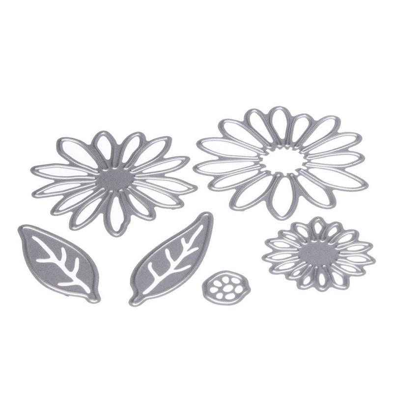 6Pcs/set Daisy Flower Metal Cutting Dies Embossing Stencils for DIY Scrapbooking Photo Album Decorative Paper Cards Making Tool