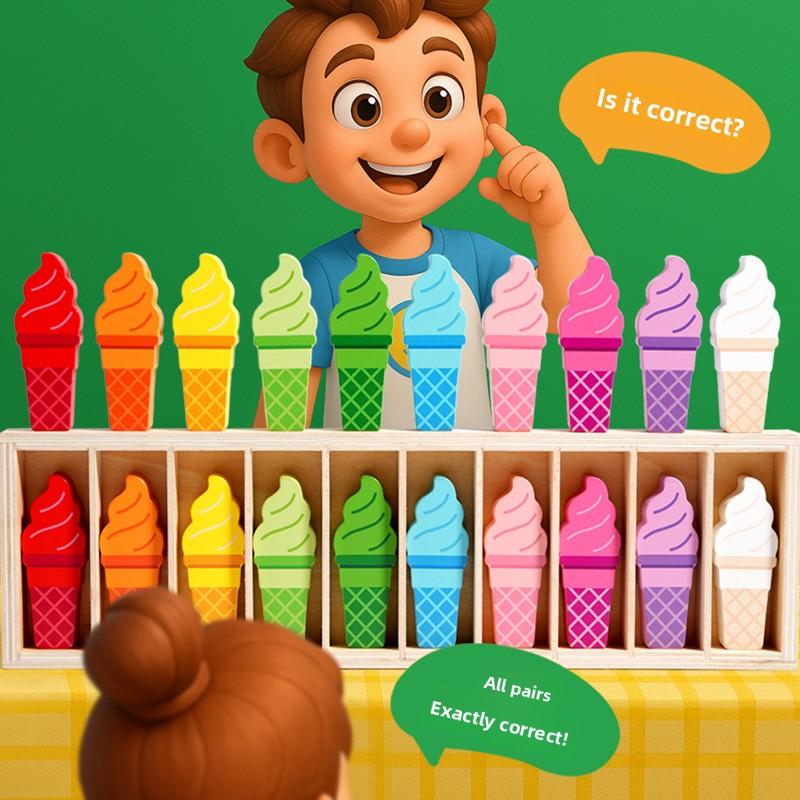 Creativity Ice Cream Matching Interactive Games Memory Brain Training Colour Cognition Educational Learning Playthings ideal for Children Boys Girls