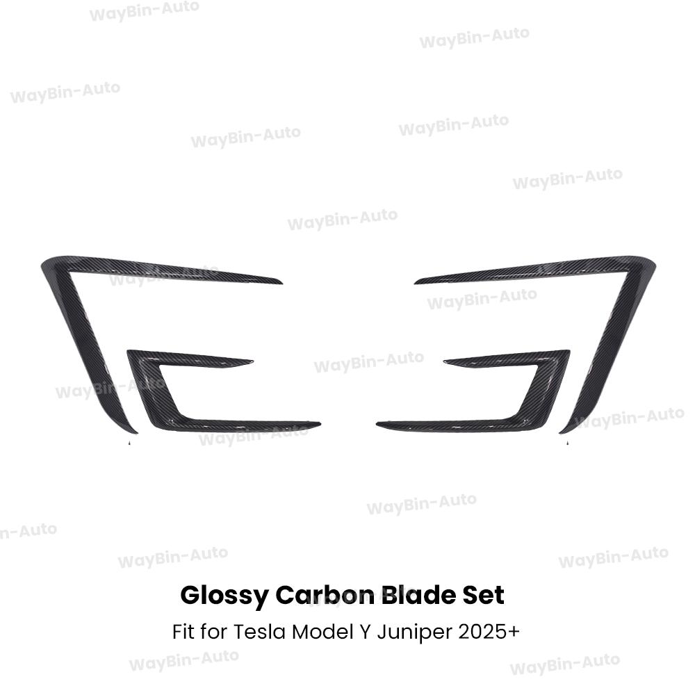 Glossy Black Front Lip Spoiler & Front Bumper Lip Kit for Tesla Model Y Juniper 2025+ - AD Sport Body Kits Styling Accessories
