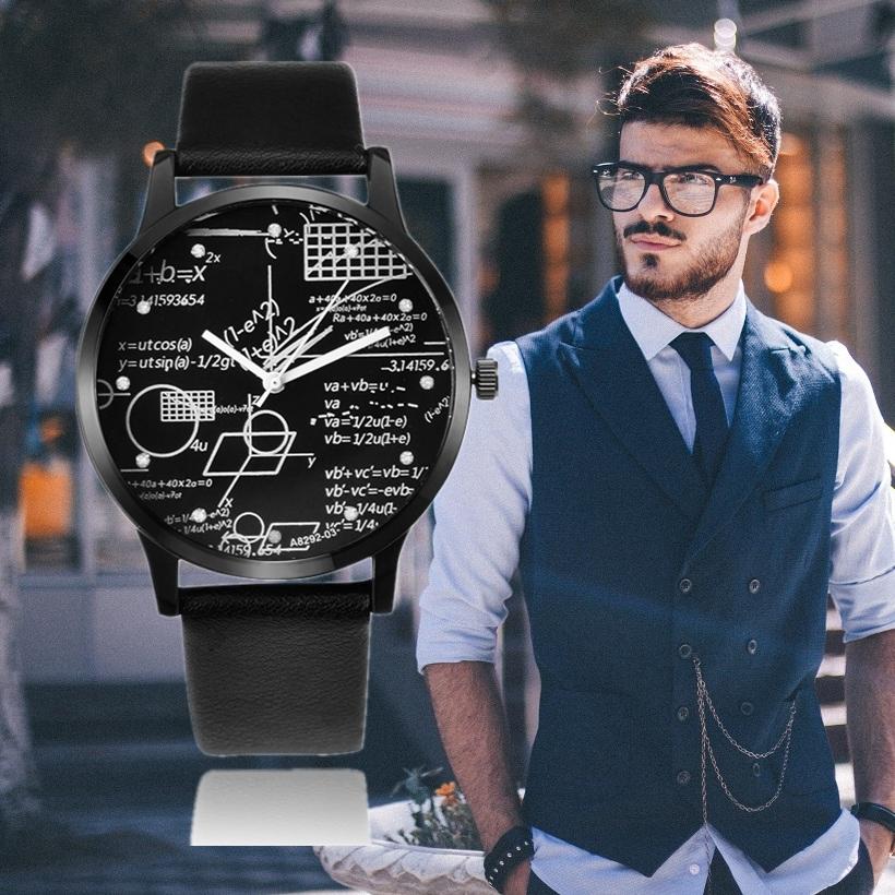 Fashion Geometric Mathematics Watches Unisex Sports Watches Miler Quartz Wristwatches Men Women Girls Students Montre Homme
