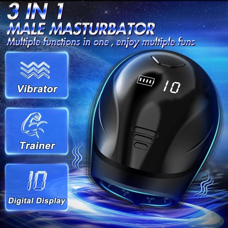 Men's Penis Enlargement Trainer – 10-Speed Vibrating Masturbator with Glans Stimulator & Massager (18+ Adult Toy)