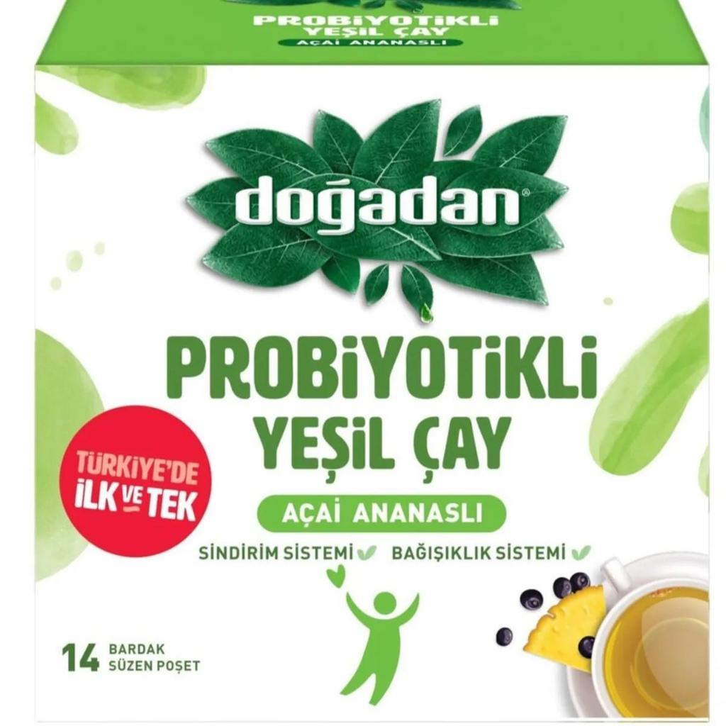 Probiotic Green Tea with Açaí & Pineapple – Immune & Digestive Support, 14 Herbal Tea Bags