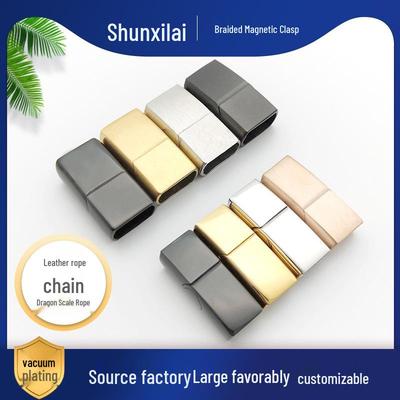 Fermoir Magnétique Carré à Trou Moulé pour Bracelet Cordon Cuir - Acier Inoxydable 316 Titane Accessoire Bijou