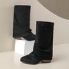 Suede Mid-tube Boots Women's New Round Toe Sleeve Soft Sole Anti-slip Wear-resistant Fashion Boots