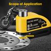 Cadeado recarregável para alarme de motocicleta, trava de disco, 110 dB, alarme antirroubo para motocicleta, alarme de bicicleta com cabo de lembrete de 1,5 m