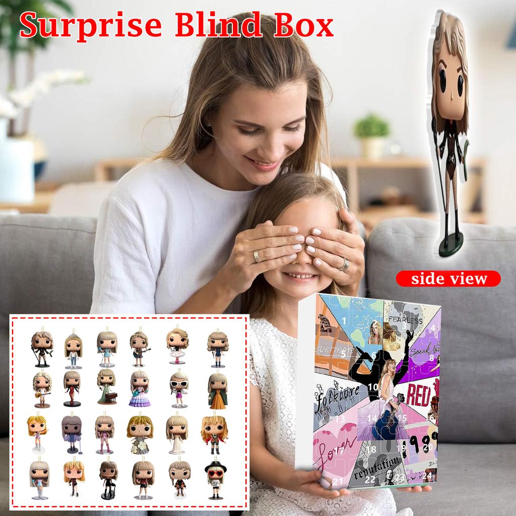 Pudełko 2D Samolot 24 Dwustronny Nadruk Wisiorek Kalendarz Odliczający 24-dniowy Świąteczny Kalendarz Adwentowy Akrylowy Wisiorek Samolot Blindbox