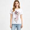 Chinese Peking Opera Girl Graphic Women T-Shirt Traditional Oriental Cartoon Print Short Sleeve Casual Streetwear Tee