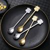 Yousheng Stainless Steel Coffee Spoon, Long Handle with Bull Head Decor, Multifunctional Stirring Spoon for Coffee Milk Tea