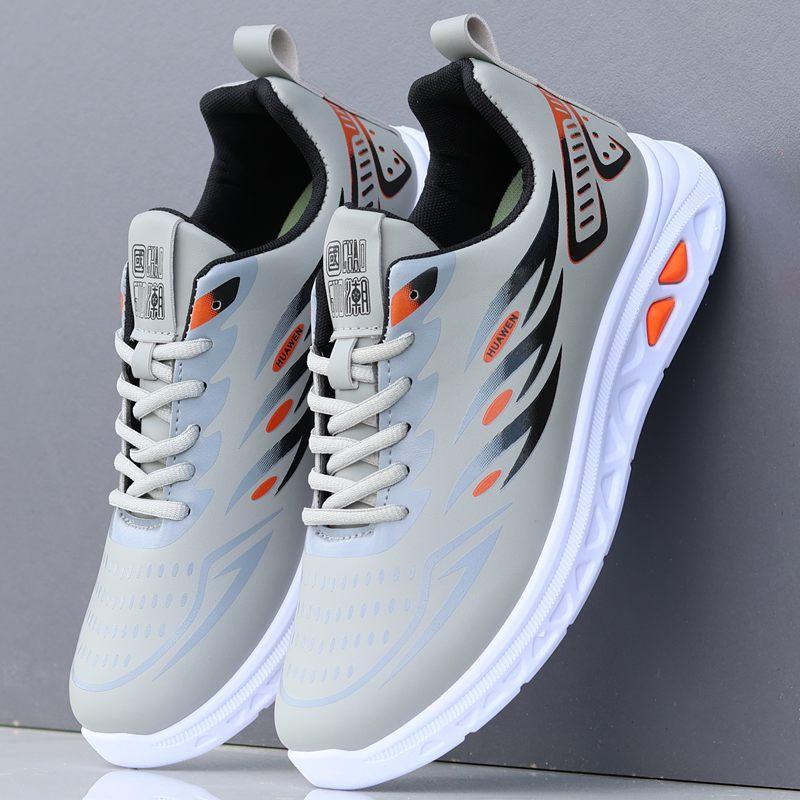 Herrskor sportskor 2024 höst nya läder vattentäta och halkfria löparskor herrskor lätta fritidsreseskor