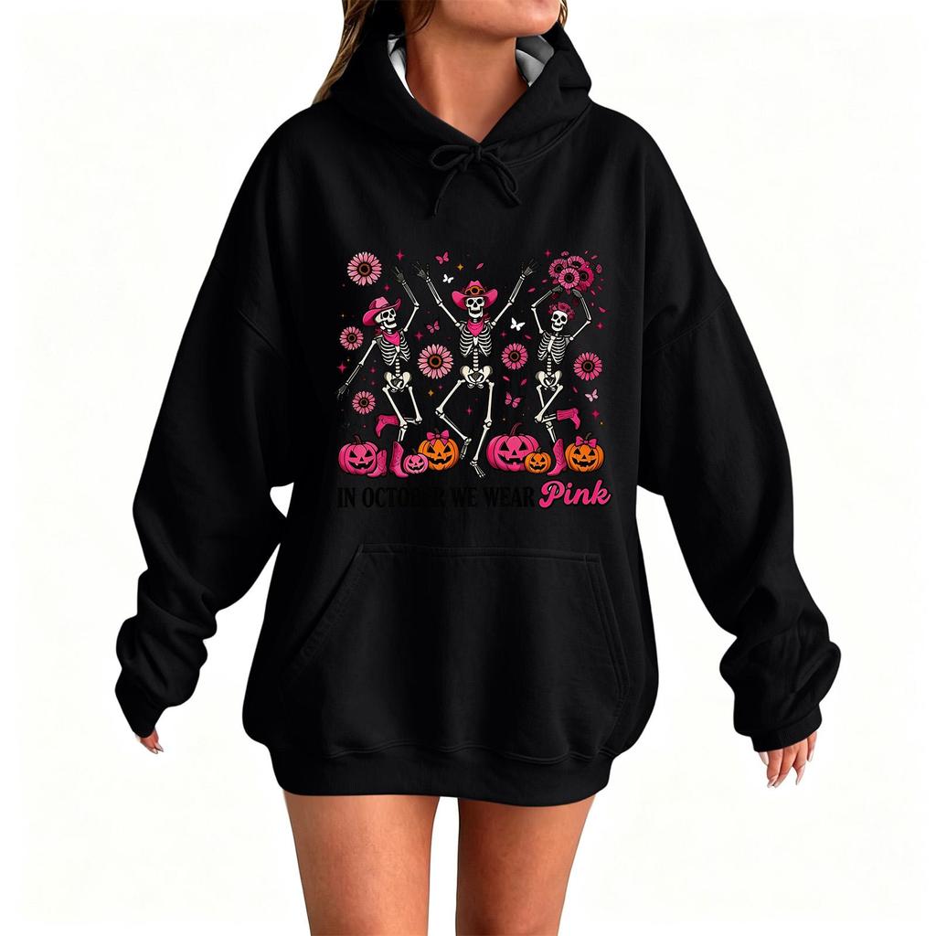Felpa con cappuccio casual unisex stampata a maniche lunghe con tasche per uomo e donna