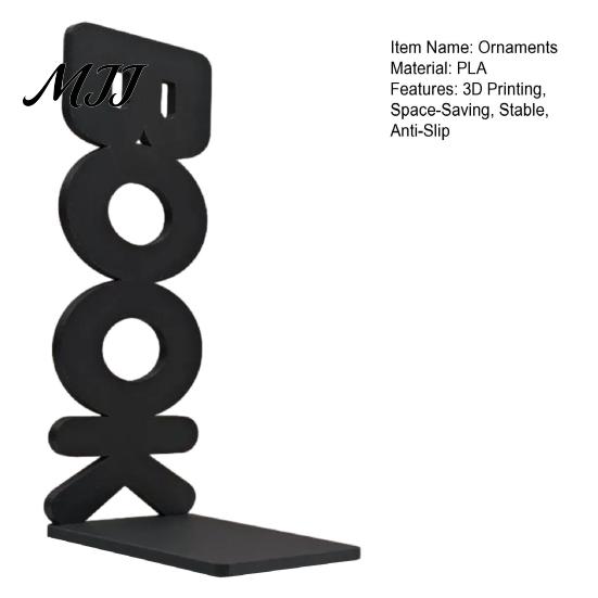 Sturdy Bookends for Office 3D Printed BOOK Letter Bookend, Minimalist Creative Book Support Stand, Thickened Anti-Slip Unique Shape Baffle,