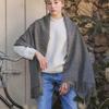 ABRAHAM MOON Merino Wool Shawl 70cm - Hessian