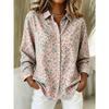 Women's Long Sleeve Ditsy Floral Paisley Print Button Down Casual Daily Blouse Tops In Pink for Spring Summer