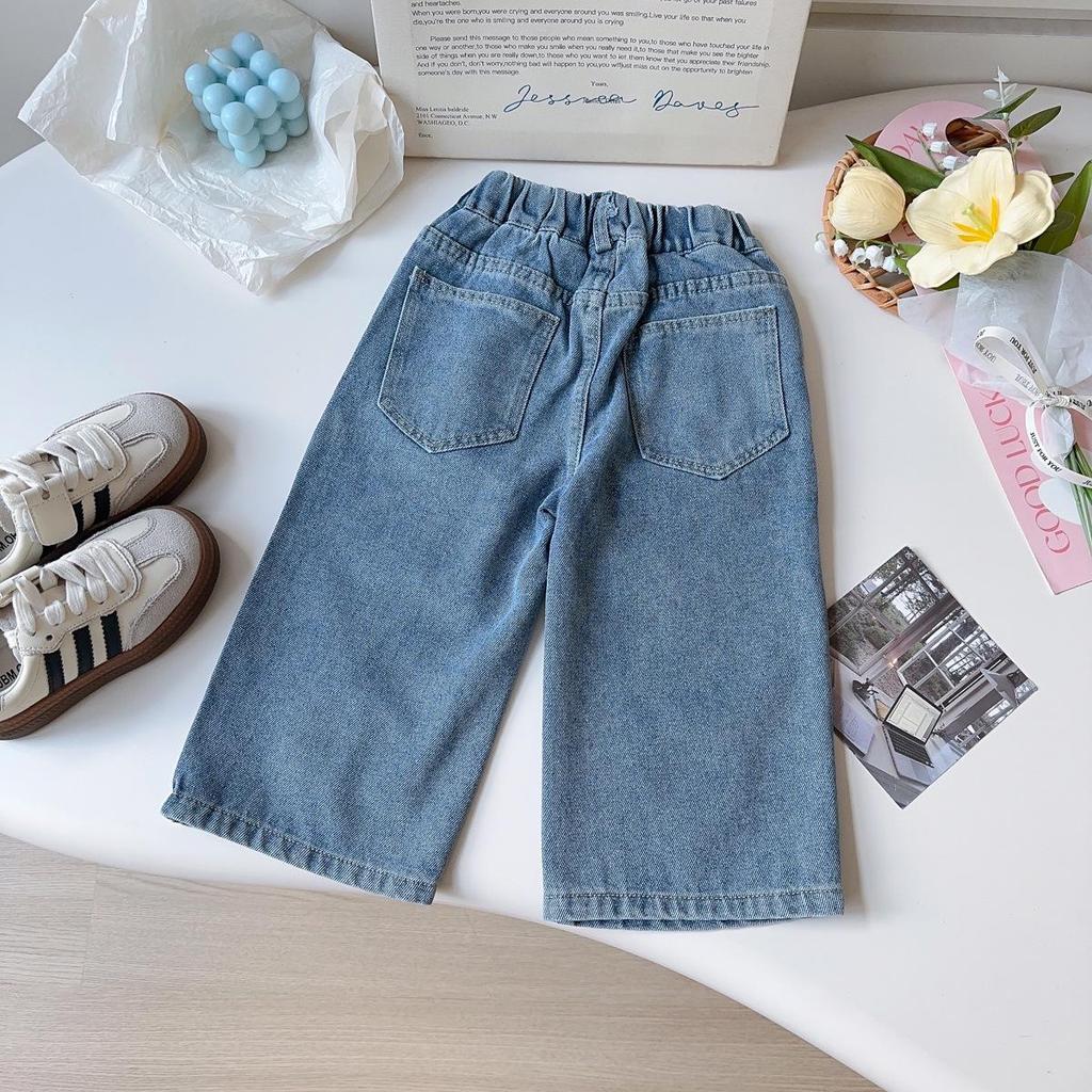 Korean Style Girls' Fashion Print Jeans - Spring/Autumn Edition, Casual & Versatile