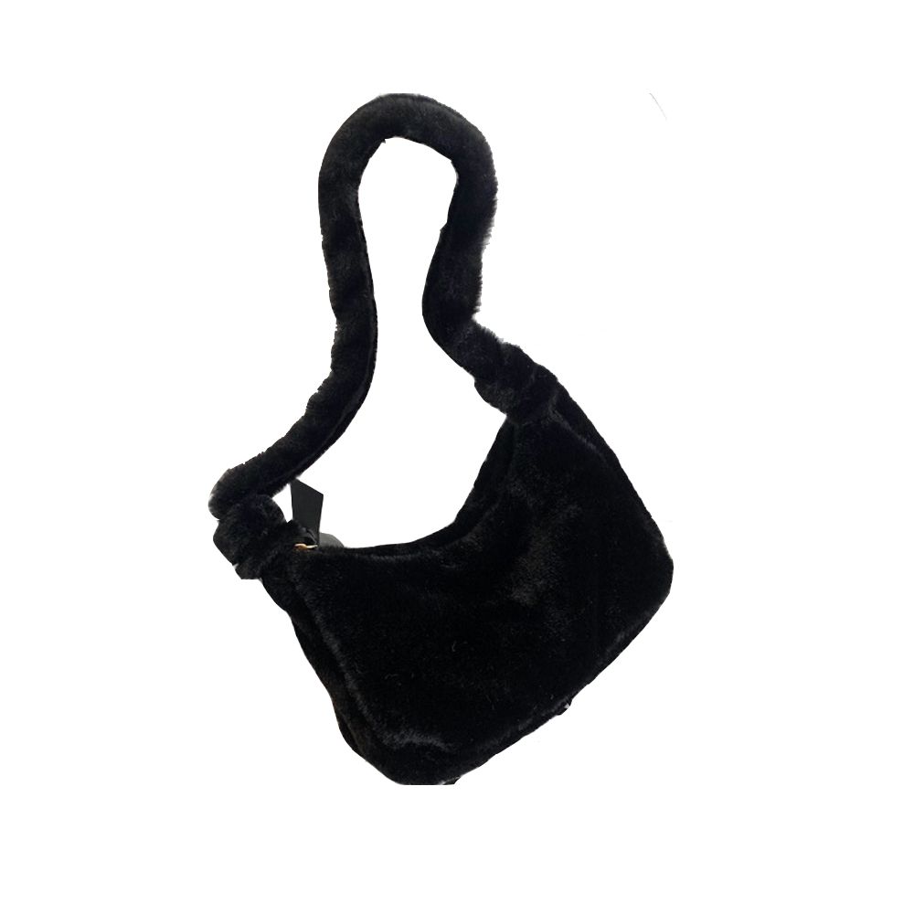 Pouch Handbag Plush Underarm Bag Solid Color Shoulder Bag Women Crossbody Bag Koran Style Handbag