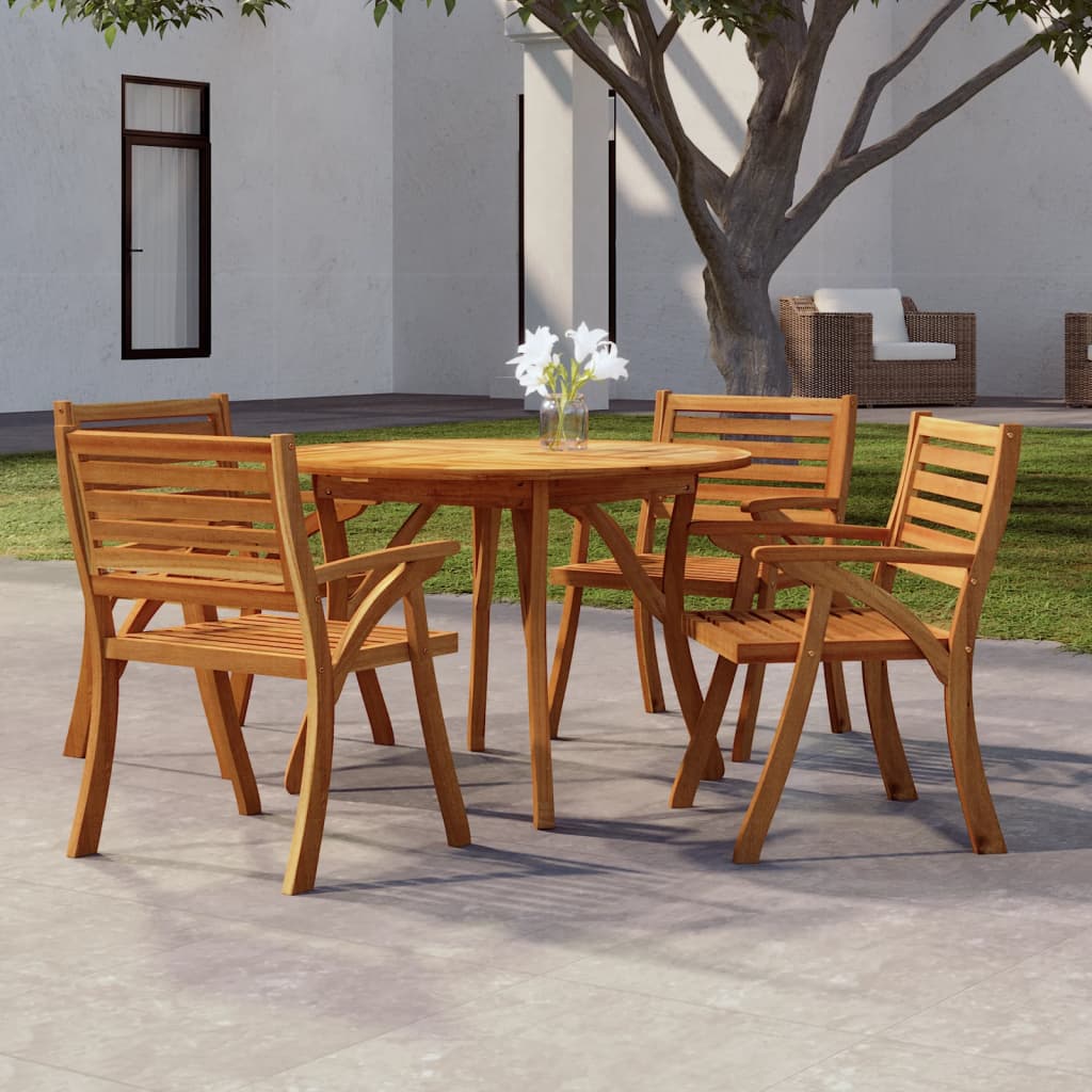 Garden Table Ø 110 cm Solid Acacia Wood
