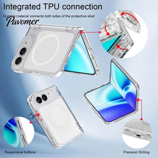 Non-slip Foldable Phone Case Magnetic Slim Protective for IPhoneDuo 2026, Clear Anti-yellowing Acrylic Cover Precision Cutout with Grip & Precise