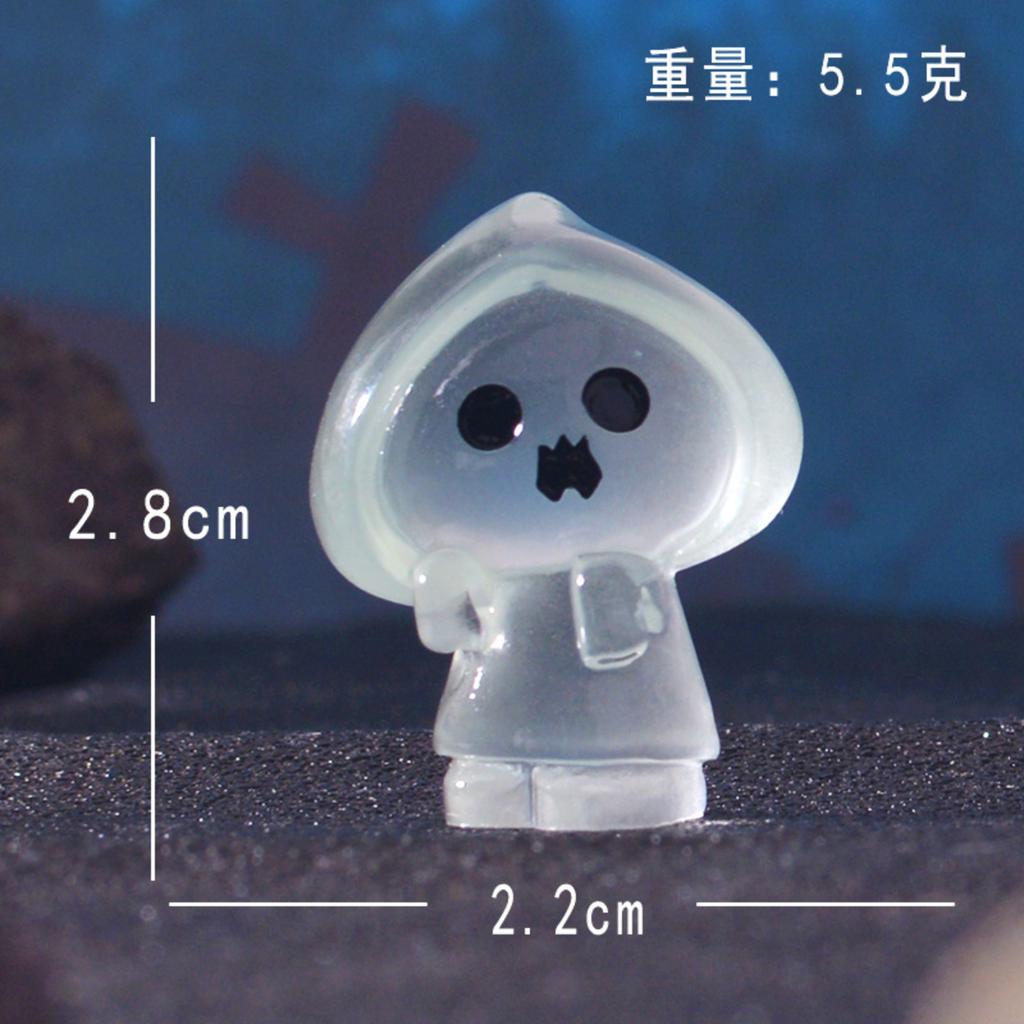 Miniature Ghost Figurine Glow In the Dark Small Garden Ornament Car Dashboard Decoration Accessory Resin Sculpture