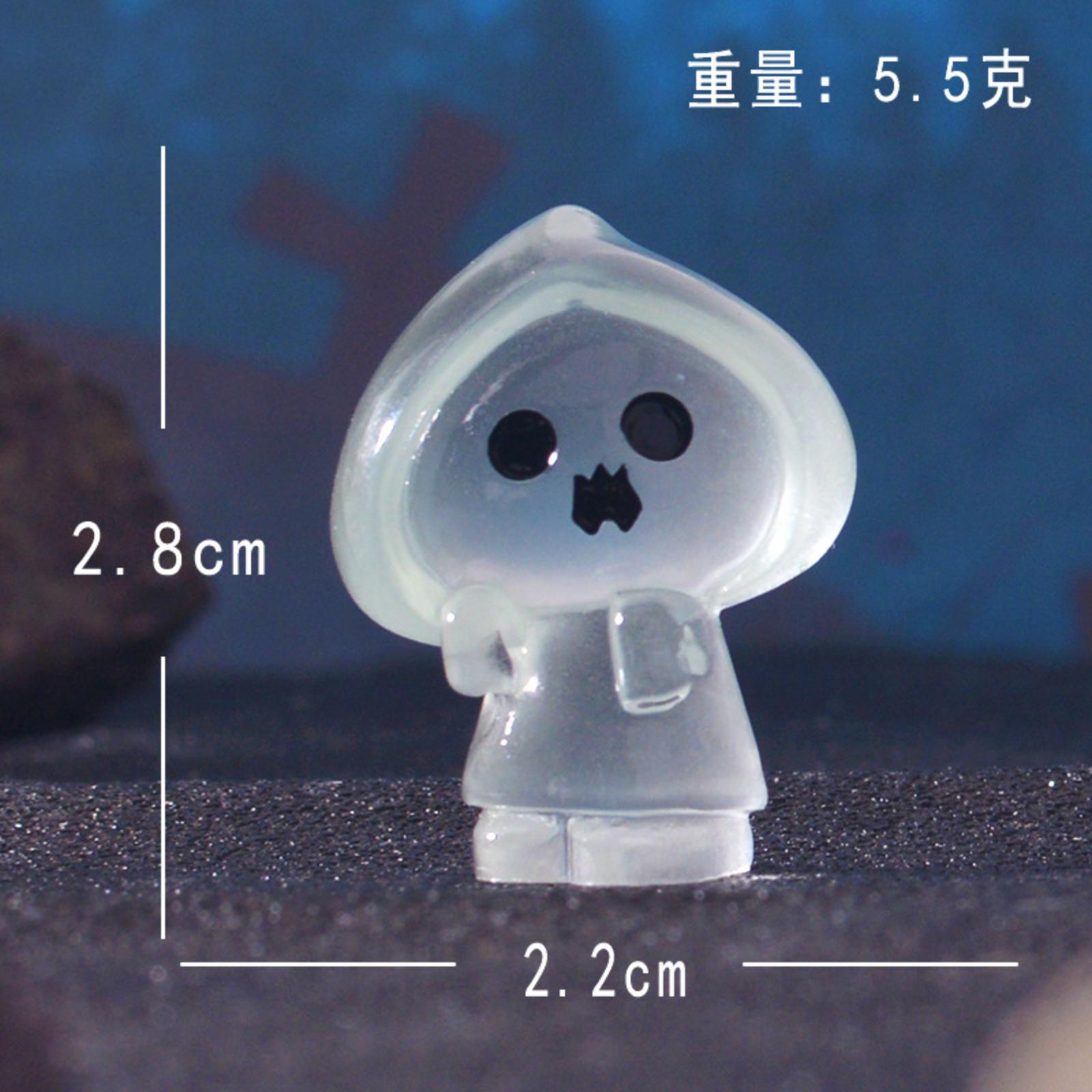 

Miniature Ghost Figurine Glow in the Dark Small Garden Ornament Car Dashboard Decoration Accessory Resin Sculpture One Size