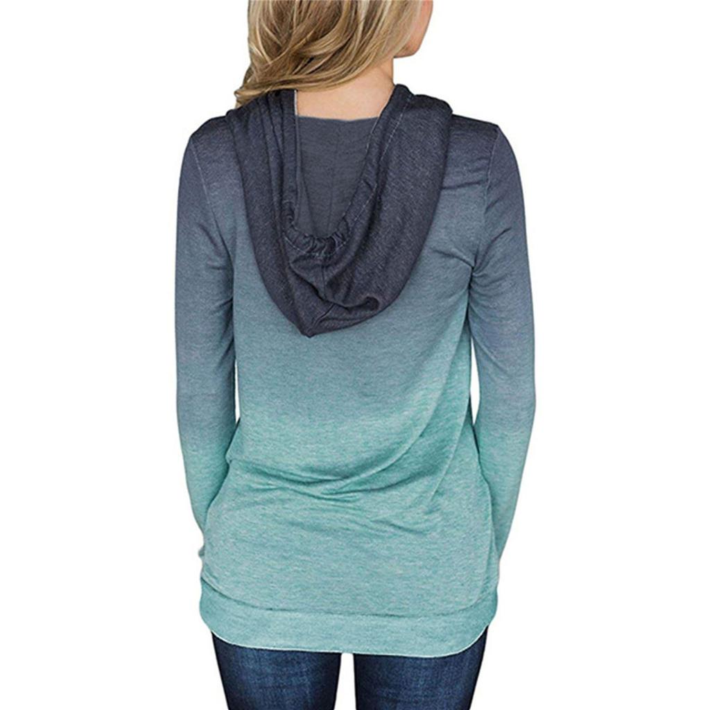 Women Pocket Long Sleeve Hoodies Sweatshirt Pullover Shirt Tops Blouse