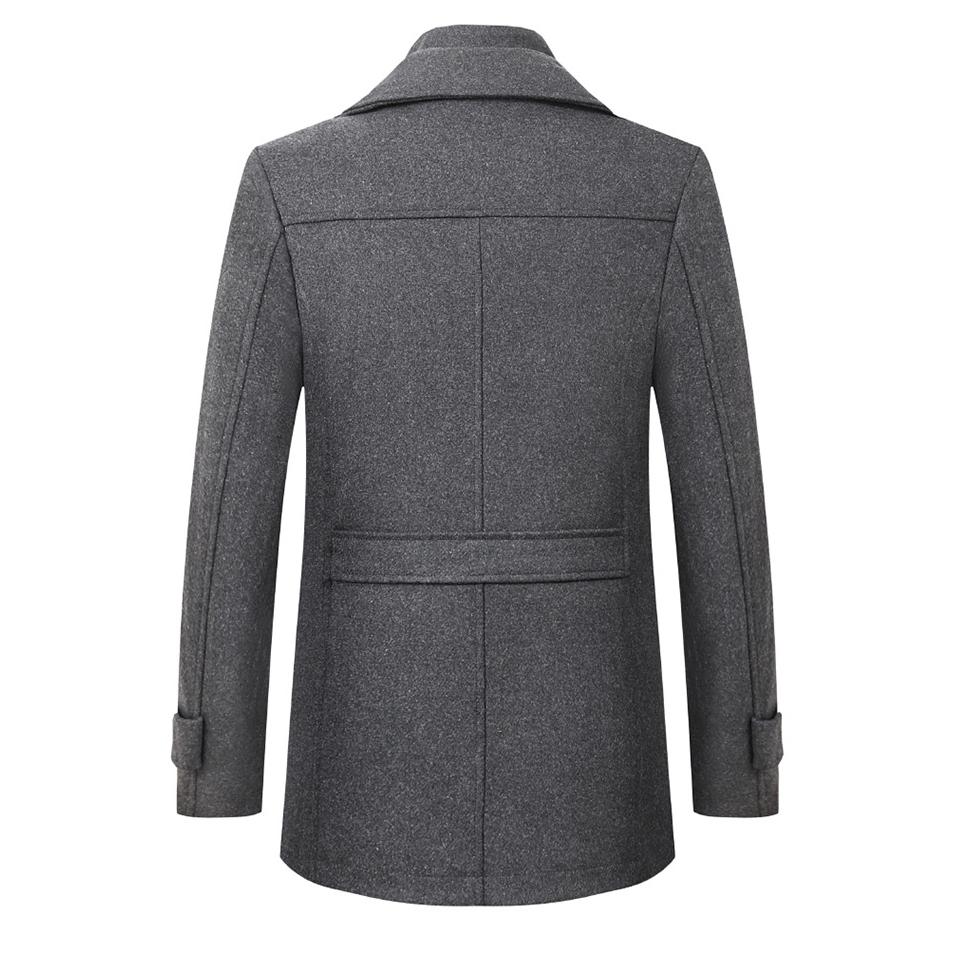 Cappotto di Lana da Uomo con Doppio Collo Moda Bello Autunno Inverno Stile Business Moda Uomo di Mezza Età Cappotto di Lana