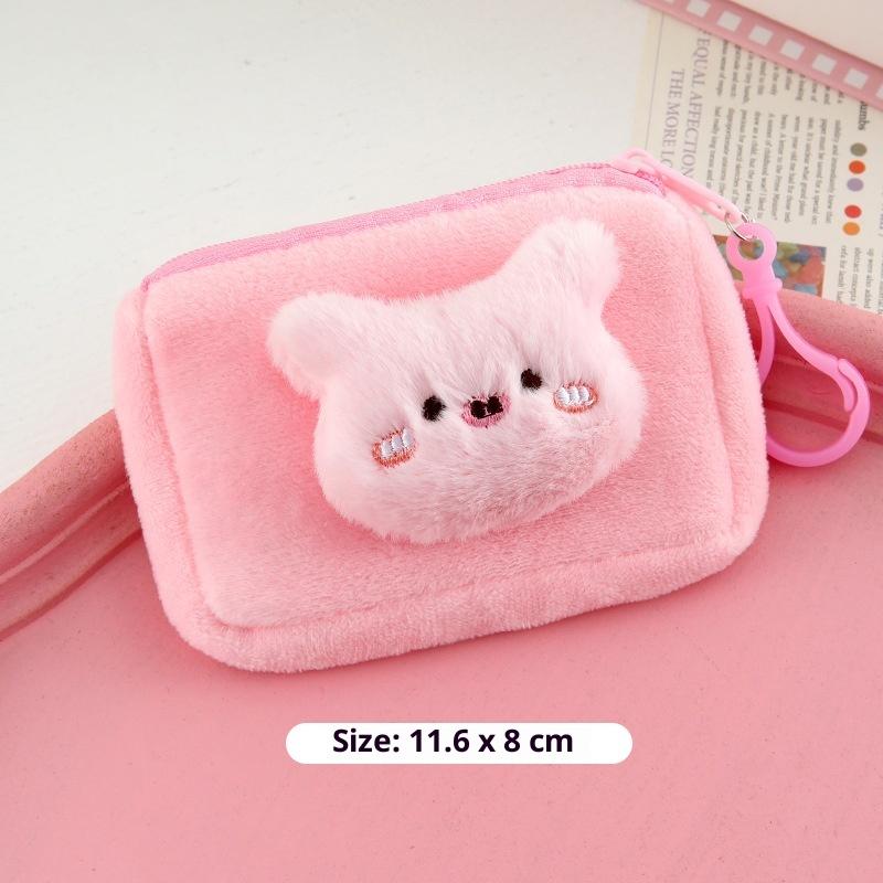 Japanisches Kawaii Cartoon Plüsch Aufbewahrungs Münzbeutel Tragbar Cartoon Schlüssel Münzbeutel Rucksack Dekoration Geschenke