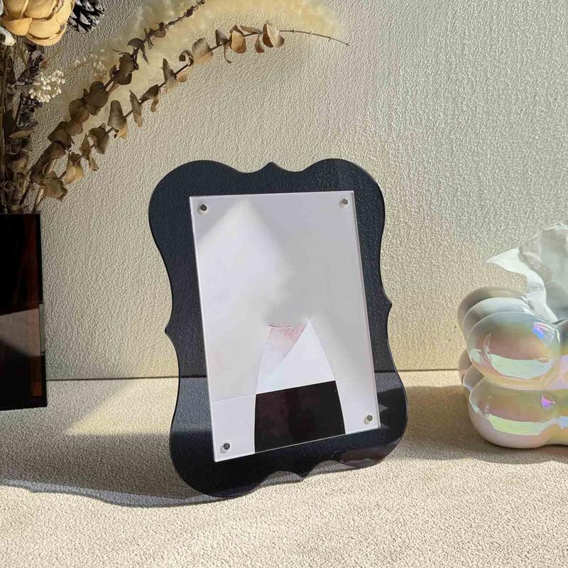 

Colorful Acrylic Picture Frame Wavy Postcard Desktop Display Frame 7-inch Postcard Home Table Decor Transparent Photo Frame 7in