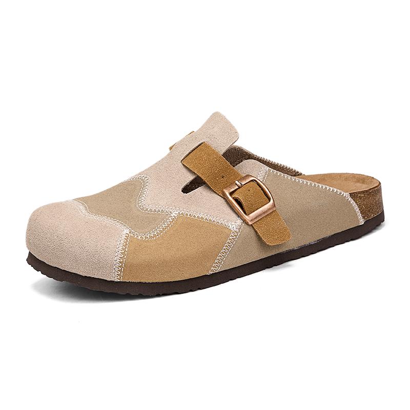 Unisex Cork Slippers Clogs Closed Toe Half Shoes For Men Women Slip On Mules Comfort Footbed Indoor Home Outdoor
