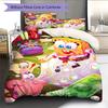 Animationsmuster Bettwäsche Bettdecke Set Bettbezug Kissenbezug Heimdekoration Geburtstagsgeschenk (1 Bettbezug + 2 Kissenbezüge, ohne Füllung)