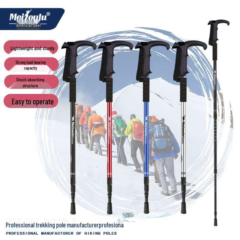 Alüminyum Alaşımlı Yürüyüş Batonları: Dış Mekan Yürüyüşleri İçin Üç Bölümlü Darbe Emici Yürüyüş Bastonları