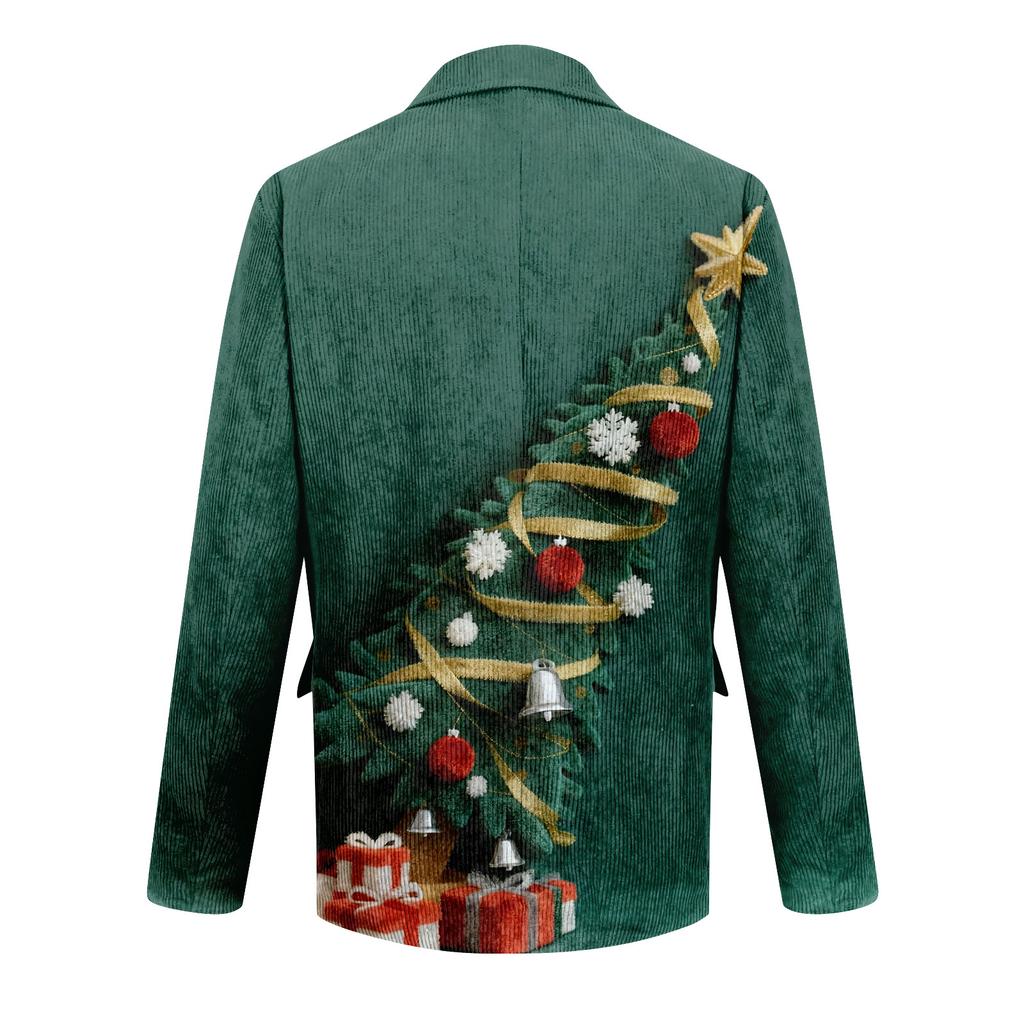 Herren Hässlicher Weihnachten Kord Warmtaschen Anzugjacke Strickjacke Herren Freizeitanzug