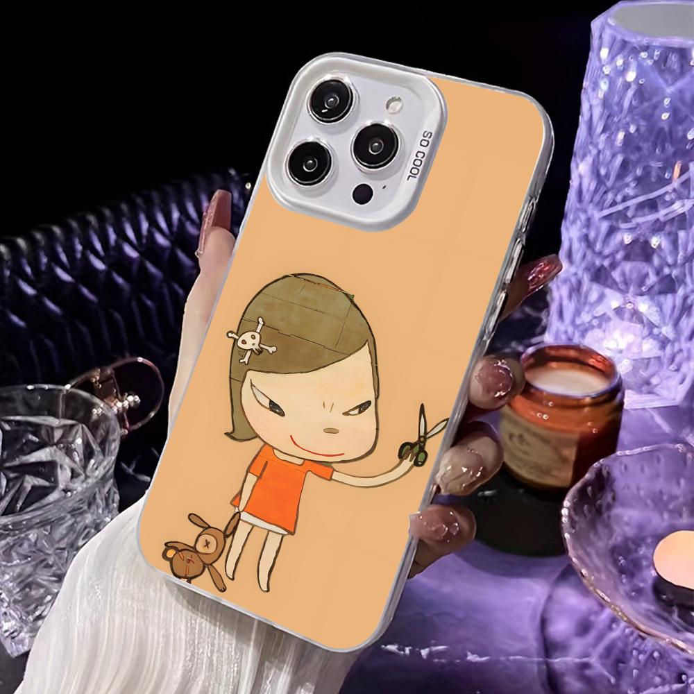 Anime Yoshitomo Nara Phone Case for iPhone 17 16 15 14 13 12 11 X XR XS 8 7 Air Pro Max Plus White Translucent Colorful Cover